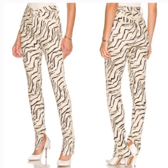 NWT WeWoreWhat Piped Stiletto Slit Zebra Straight Leg - Picture 2 of 10